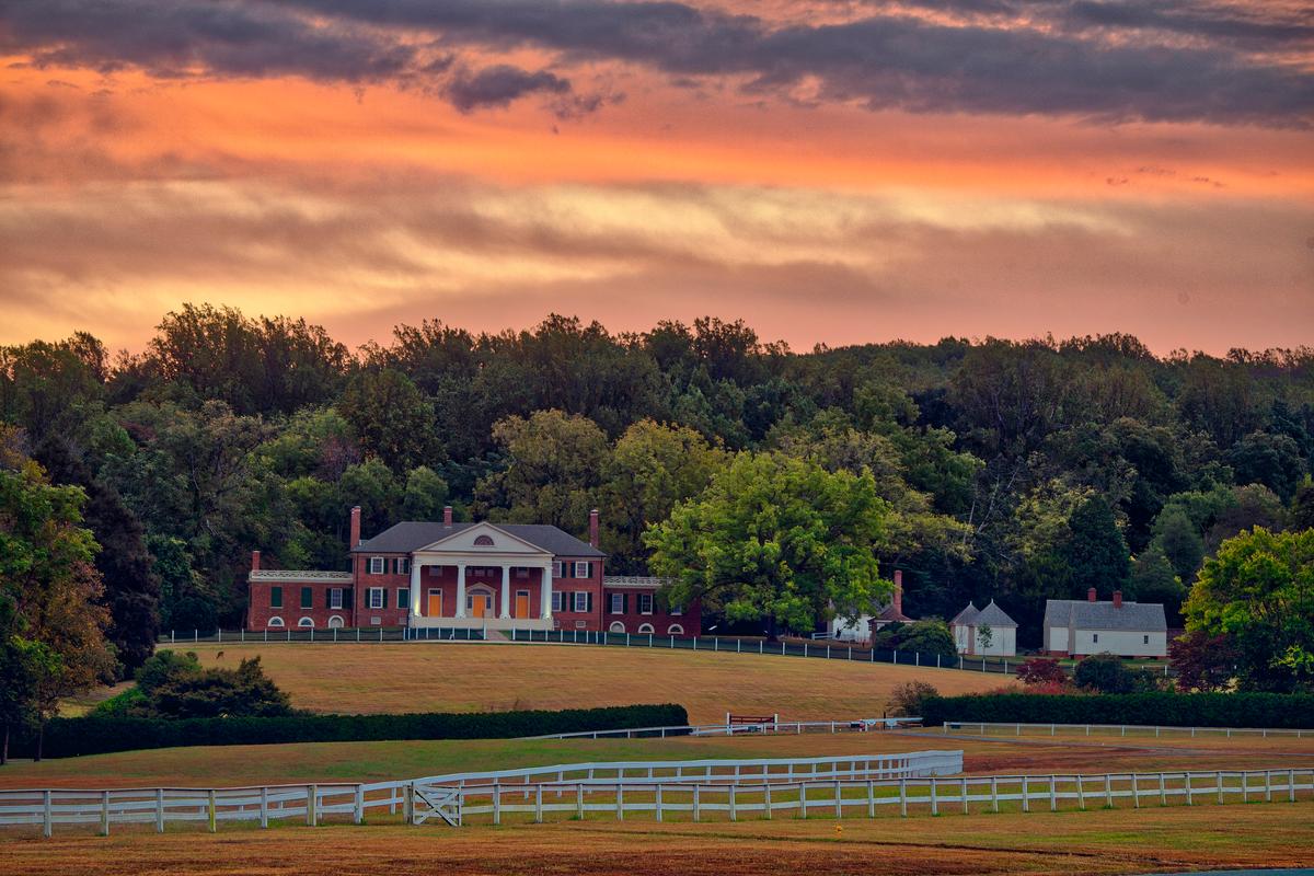 The dusk skyline above the grounds at Montpelier. (Courtesy of Montpelier Foundation)