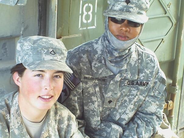 (L) Erin McKay-Schnell during her time serving in the U.S. Army. (Courtesy of <a href="https://www.facebook.com/erin.mckay.5070">Erin McKay-Schnell</a>)