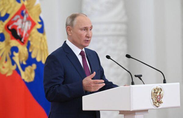 Russian President Vladimir Putin speaks during a meeting at the Kremlin in Moscow, on June 30, 2021. (Alexey Nikolsky/Sputnik/AFP via Getty Images)