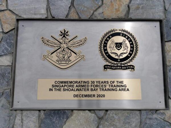 Chief of the Defence Force General Angus Campbell AO, DSC and Chief of Defence Force, Singapore Armed Forces Lieutenant-General Melvyn Ong, virtually unveiled a commemorative plaque at Camp Growl, Shoalwater Bay Training Area, Queensland, on Dec. 15 2020. (ADF Supplied)