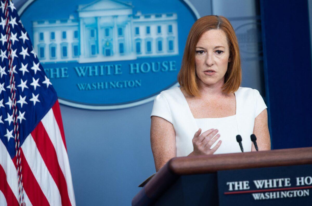 White House press secretary Jen Psaki holds a press briefing in the Brady Press Briefing Room of the White House on July 8, 2021. (Saul Loeb/AFP via Getty Images)