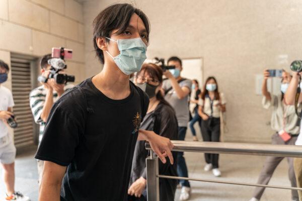 A pro-democracy activist Hendrick Lui Chi Hang arrives for a hearing at the West Kowloon Magistrates' Courts in Hong Kong, China on July 8, 2021. (Anthony Kwan/Getty Images)