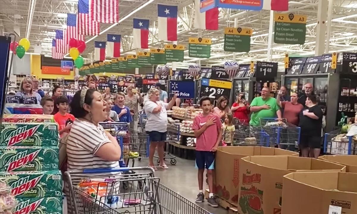 Patriotic Moment: Customers Stopping to Sing ‘Star-Spangled Banner’ at Walmart Caught on Video