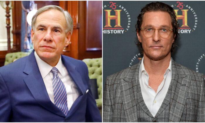 Texas Gov. Abbott Taking Matthew McConaughey ‘Very Seriously’ as Possible 2022 Gubernatorial Candidate