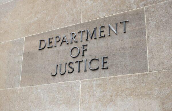 The U.S. Department of Justice is seen in Washington, on June 11, 2021. (Kevin Dietsch/Getty Images)