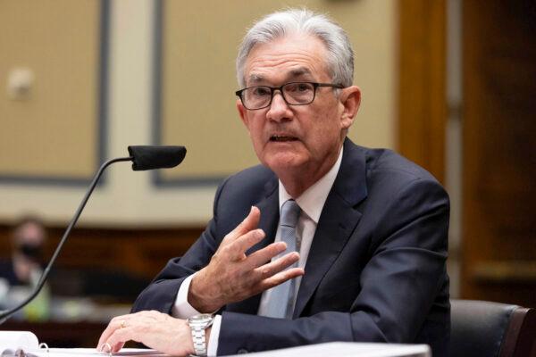 Federal Reserve Board Chairman Jerome Powell testifies on the Federal Reserve's response to the coronavirus pandemic during a hearing on Capitol Hill in Washington, on June 22, 2021. (Graeme Jennings/Pool via AP)
