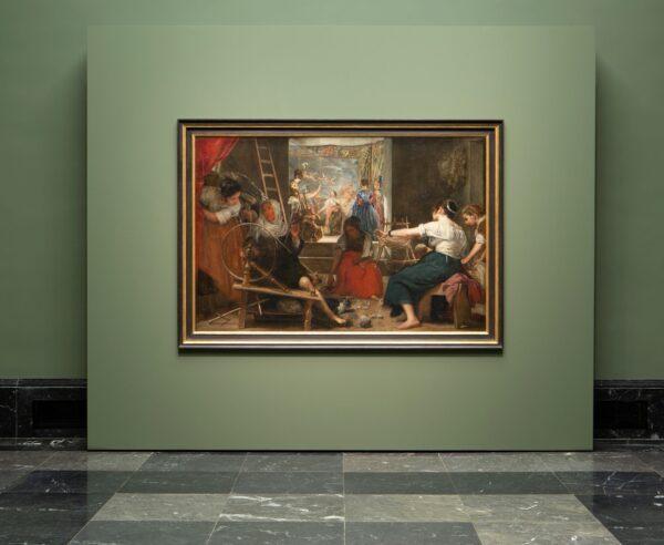 "The Spinners," 1655–1660, by Velázquez now resides in its new frame in the Prado, which hides the 18th-century additions and reinstates Velázquez's original composition. (Prado Museum)