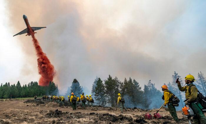 Thousands of Firefighters Battle Big Blazes Across the West