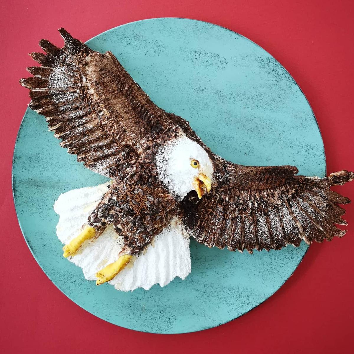 "Sweet Eagle Dessert": A fluffy biscuit pie made with vanilla butter cream, Nutella, cacao powder, and chocolate chunks. (Courtesy of <a href="https://www.instagram.com/demealprepper/">Jolanda Stokkermans</a>)