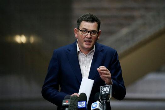 Victorian Premier Daniel Andrews announces a snap five-day lockdown for the state during a press conference in Melbourne, Australia, on July 15, 2021. (Darrian Traynor/Getty Images)
