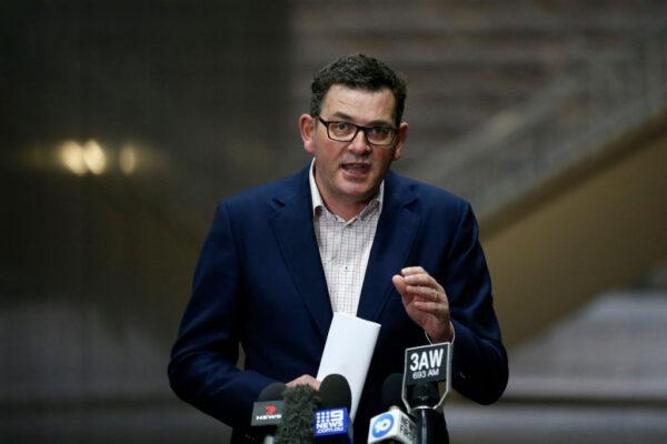 Victorian Premier Daniel Andrews announces a snap five-day lockdown for the state during a press conference in Melbourne, Australia, on July 15, 2021 . (Darrian Traynor/Getty Images)