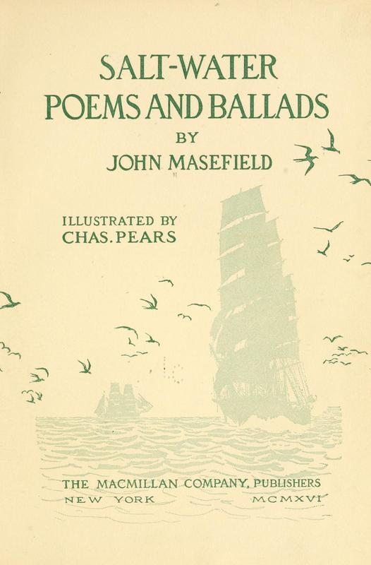 A first edition cover of John Masefield's book of sea poetry.