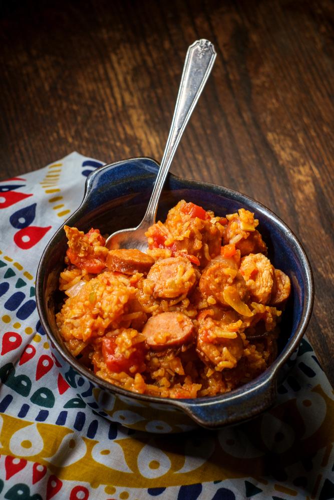 Dishes such as jambalaya can be enjoyed on the Cajun Bayou Food Trail in Louisiana. (Ezume Images/Shutterstock)