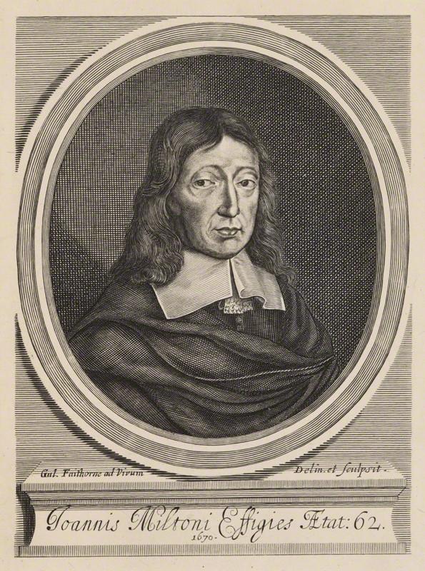Portrait of John Milton, 1670, by William Faithorne. (Public Domain)