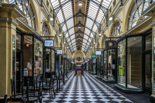 A general view of an empty Arcade Plaza in Melbourne, Australia, on July 16, 2021, (Asanka Brendon Ratnayake/AFP via Getty Images)