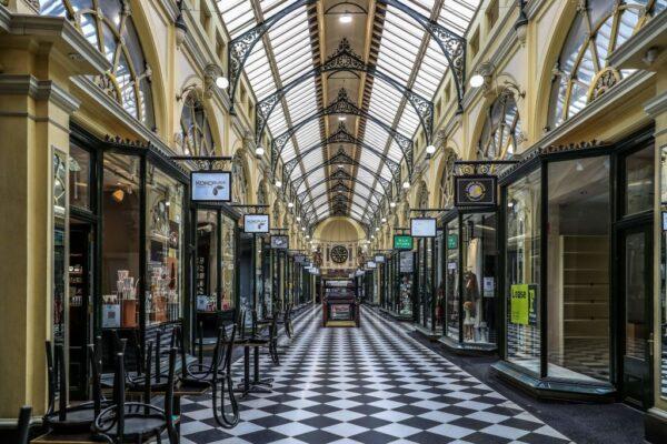 TOPSHOT - A general view of an empty Arcade Plaza in Melbourne, Australia on July 16, 2021, (Asanka brendon Ratnayake/AFP via Getty Images)
