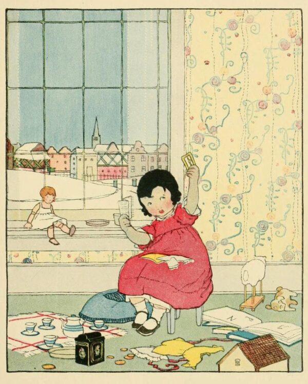 Charming illustrations add a good deal to a child’s pleasure in reading. Carmen L. Browne’s illustration for the 1917 “Sunny Rhymes for Happy Children.” (Public Domain)