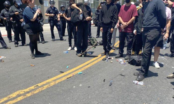 Antifa Clashes With Police Outside Los Angeles Spa Amid Protests; Dozens Arrested