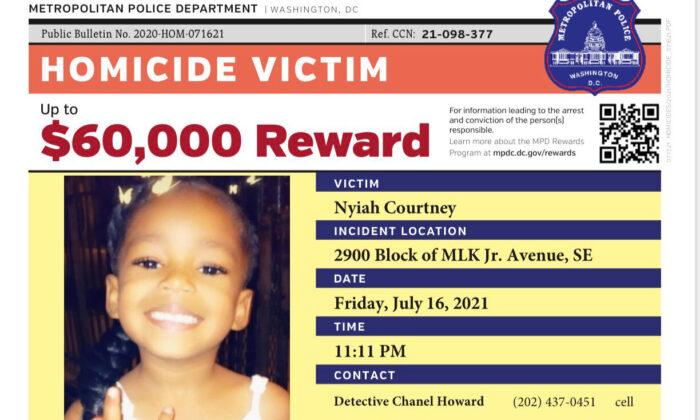 $60,000 Reward Offered After Child Killed, 5 Others Shot in DC