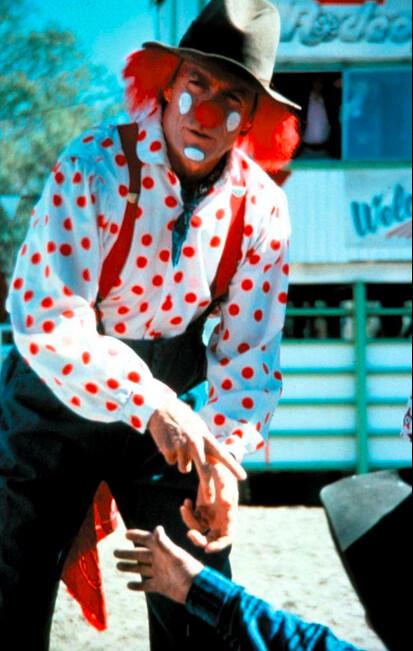 Tom Nowak (Clint Eastwood) as a rodeo clown, in "Pink Cadillac." (Malpaso Productions/Warner Bros.)