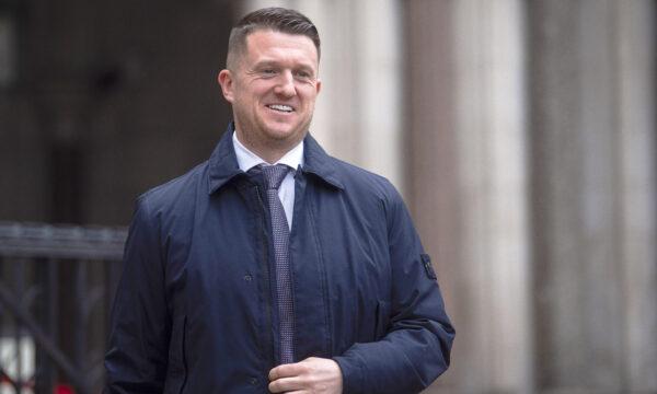 Tommy Robinson leaving the Royal Courts of Justice in London on April 21, 2021. (Victoria Jones/PA)