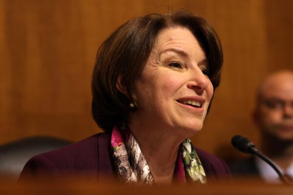 Sen. Amy Klobuchar speaks during a hearing in Washington on June 15, 2021. (Anna Moneymaker/Getty Images)