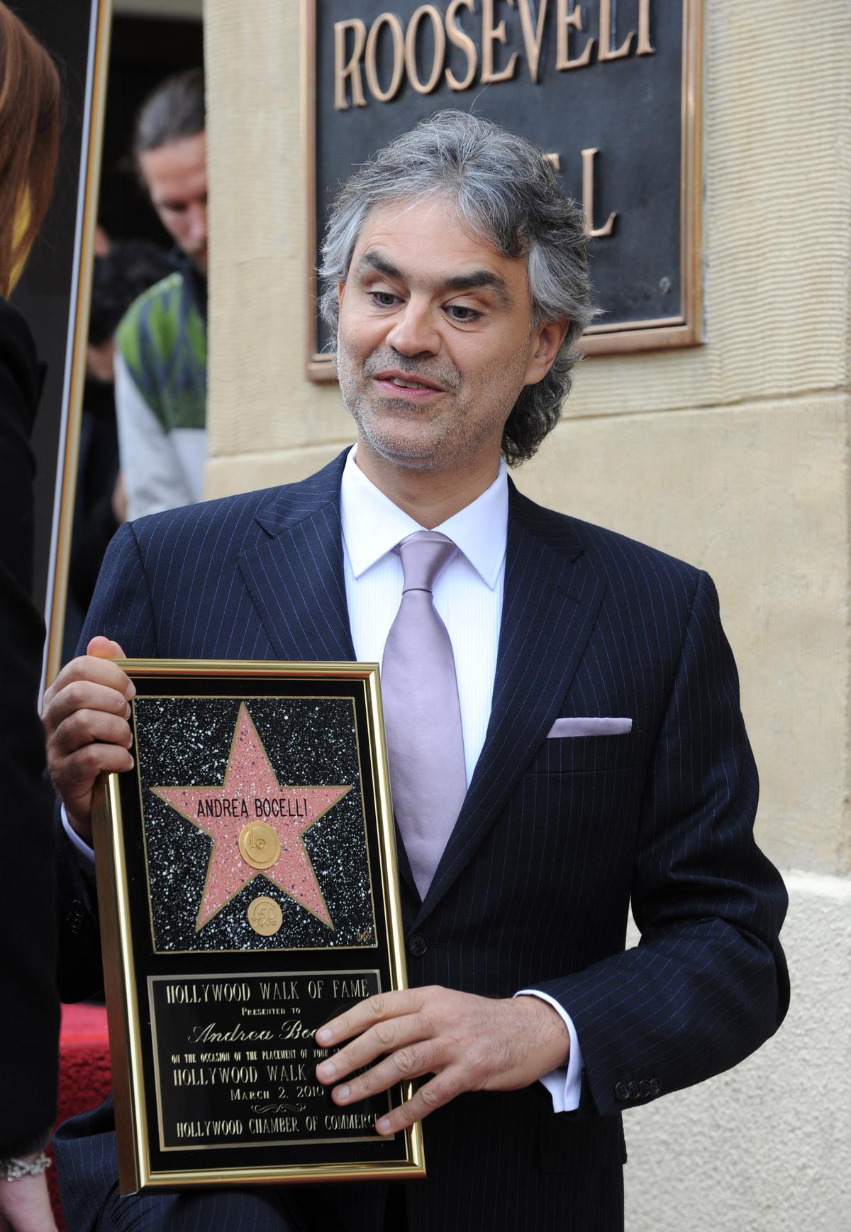 Andrea Bocelli was honored with the 2,402nd star on the Hollywood Walk of Fame on March 2, 2010. (Frazer Harrison/Getty Images)