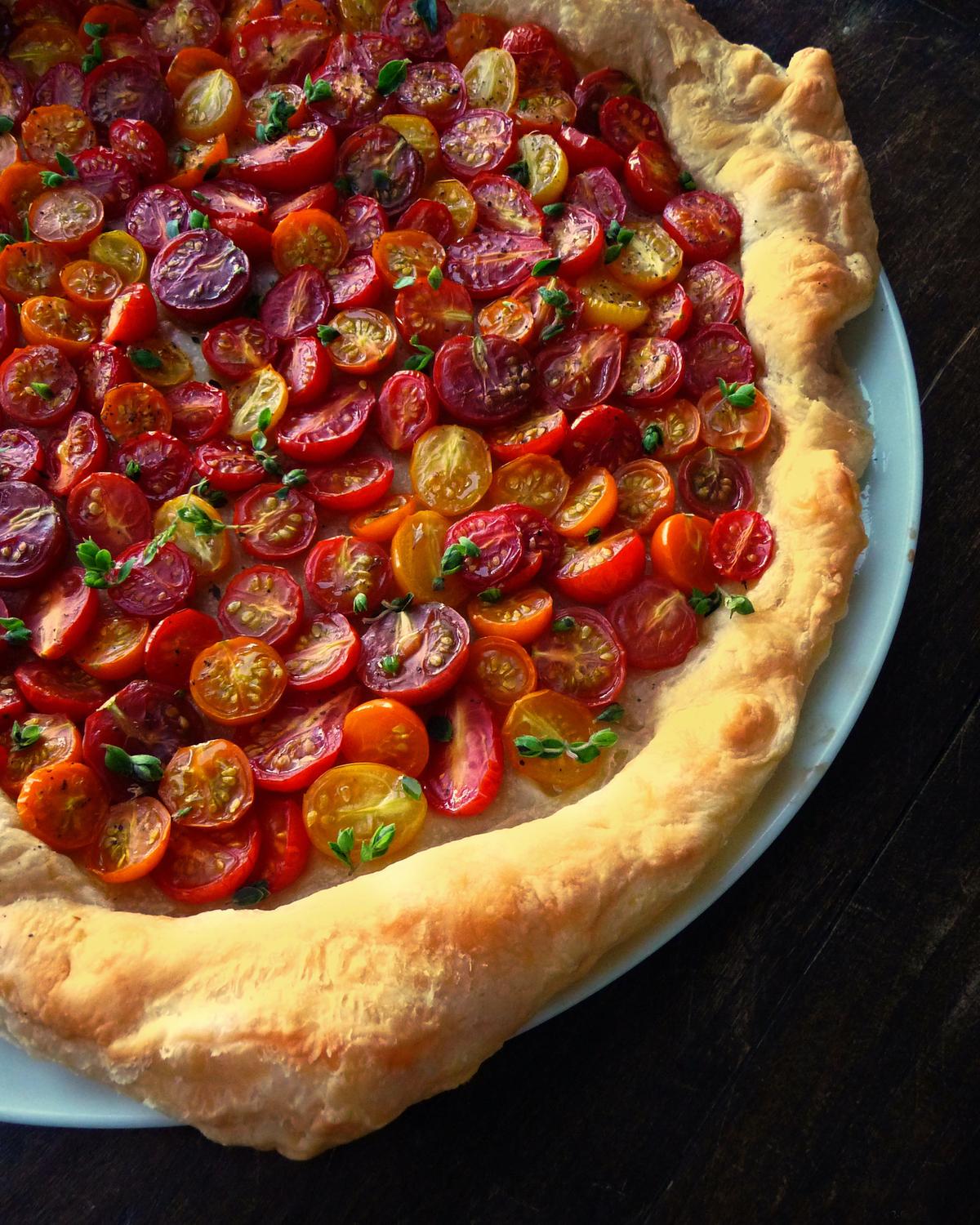 This unpretentious tart gives the sweet and juicy tomatoes center stage. (Lynda Balslev for Tastefood)