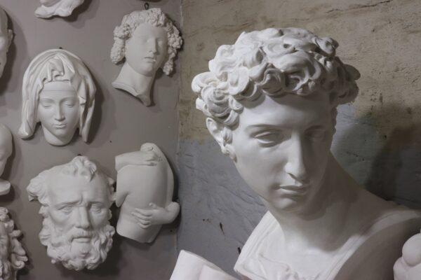 A selection of old-master plaster casts made by sculptor Justin Kendall of Fountainhead Gipsoteca, in Bushwick, Brooklyn, N.Y. (Courtesy of Justin Ryan Kendall)