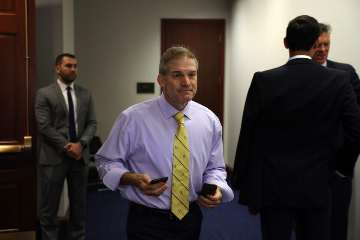 Rep. Jim Jordan (R-Ohio) walks into the U.S. Capitol in Washington on July 20, 2021. (Anna Moneymaker/Getty Images)