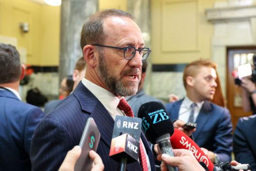 Minister Andrew Little speaks to media in Wellington, New Zealand on Dec. 01, 2020 (Hagen Hopkins/Getty Images)