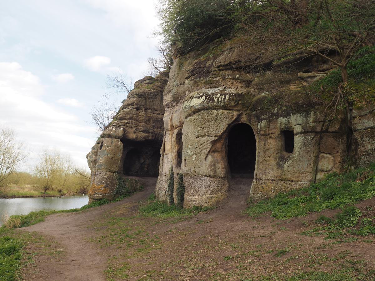 The exterior of the cave showing what is probably a Saxon door and window. (Courtesy of Edmund Simons/Royal Agricultural University)