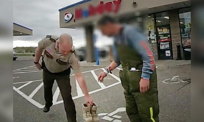 Bodycam Shows Deputy Giving Own Brand-New Boots to Young Serviceman Stranded on Road With No Shoes
