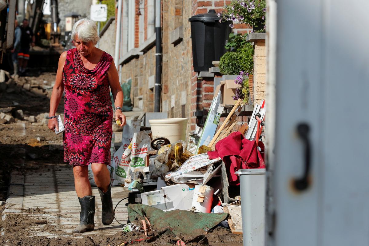 Cars, Pavements Washed Away as Belgian Town Hit by Worst Floods in Decades