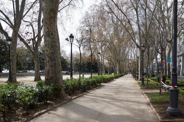 A general view of Paseo del Prado street in Madrid, Spain, on March 12, 2020. (Carlos Alvarez/Getty Images)