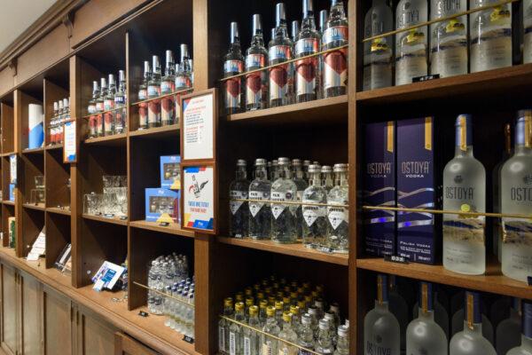 Different types of vodkas are for sale at the Warsaw Vodka Museum. (r.nagy/Shutterstock)
