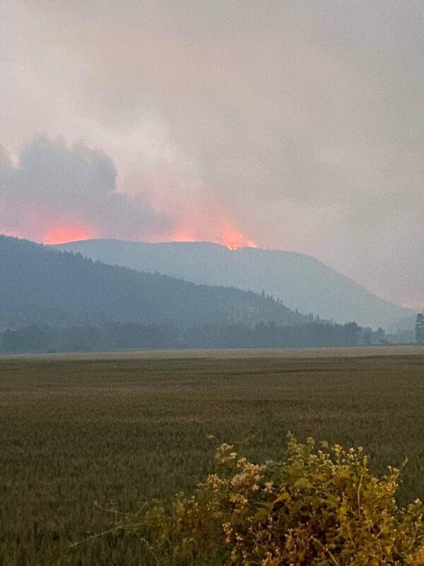 Forest fires seen from Westwold, south of Monte Lake, B.C., on July 25, 2021. (Courtesy Camille Staples)