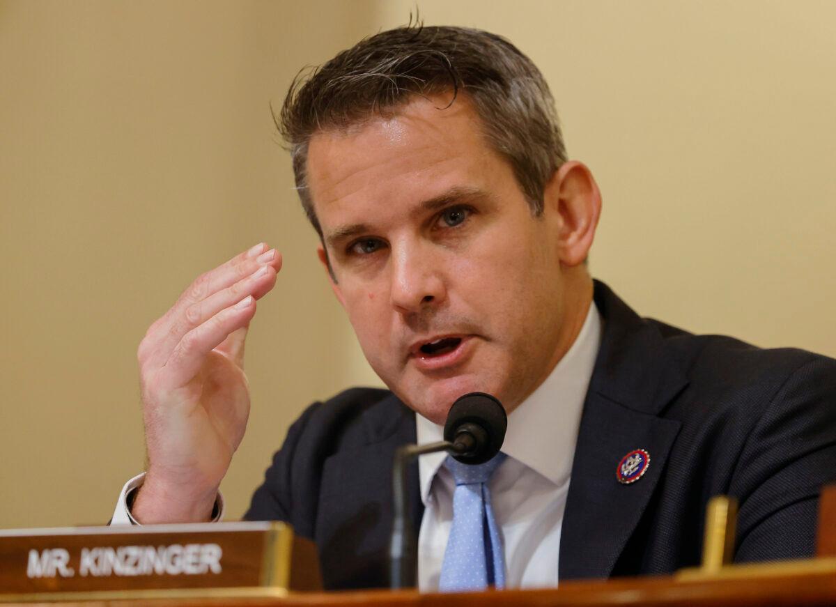 Rep. Adam Kinzinger (R-Ill.) speaks during a hearing in Washington on July 27, 2021. (Jim Bourg/Pool/Getty Images)
