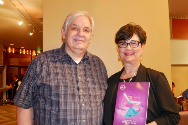 Jim and Athena Baschal enjoyed Shen Yun Performing Arts at Pikes Peak Center for the Performing Arts, in Colorado Springs, on July 27, 2021. (Sherry Dong/The Epoch Times)