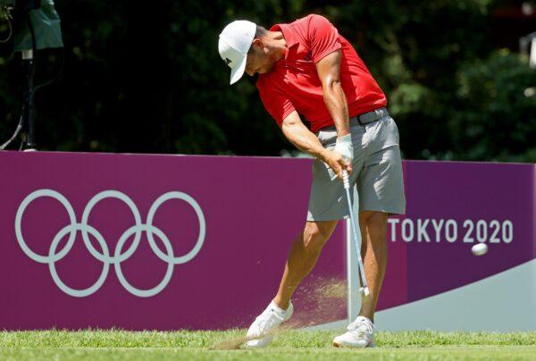 Xander Schauffele of Team USA plays during a practice round at Kasumigaseki Country Club ahead of the Tokyo Olympic Games in Tokyo, Japan, on July 28, 2021. (Mike Ehrmann/Getty Images)