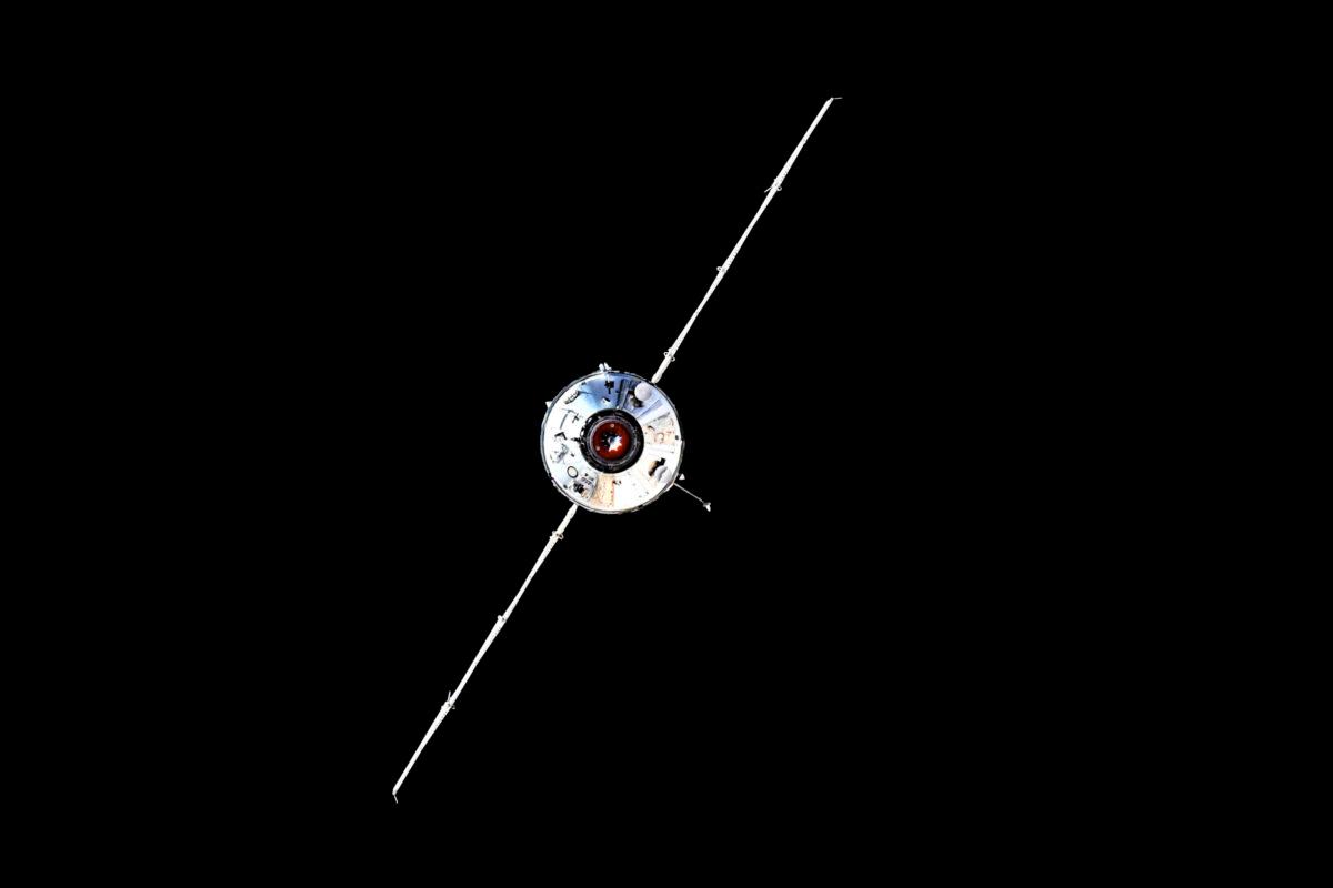 The Nauka module is seen prior to docking with the International Space Station. (Roscosmos Space Agency Press Service photo via AP)