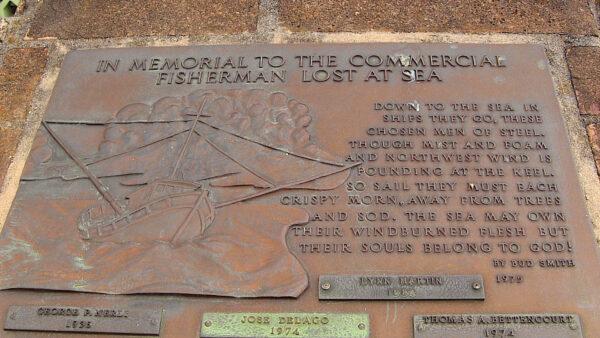 A memorial plaque to fishermen lost at sea. (Courtesy of Karen Gough)