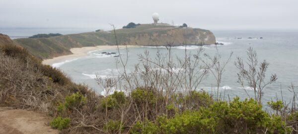 A view of the U.S. Air Force Tracking Station from Pillar Point Bluff. (Courtesy of Karen Gough)