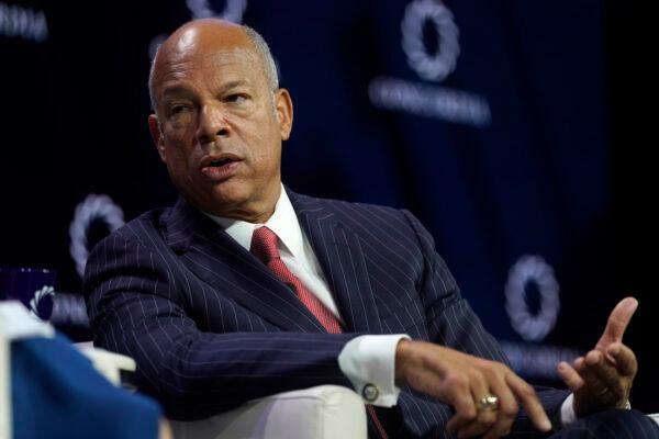 Jeh Johnson, former secretary of the U.S. Department of Homeland Security, speaks at the 2019 Concordia Annual Summit in New York on Sept. 24, 2019. (Riccardo Savi/Getty Images for Concordia Summit)