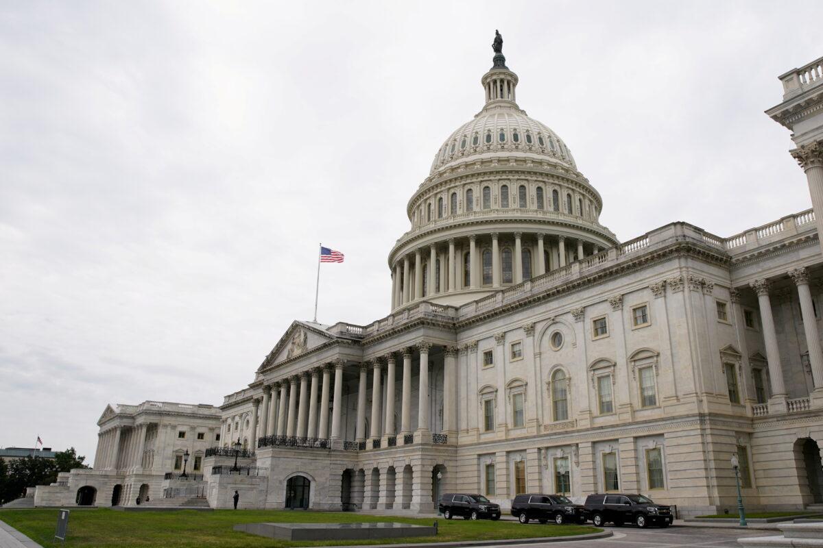 Vehicles are parked outside the U.S. Capitol building the morning the Senate returned to session in Washington, D.C., on July 31, 2021. (Elizabeth Frantz/Reuters)