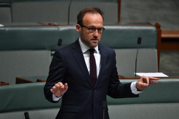 Greens Leader Adam Bandt speaks at Parliament House in Canberra, Australia, on Dec 9, 2020. (Photo by Sam Mooy/Getty Images)