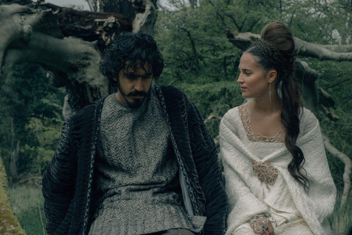 Sir Gawain (Dev Patel) and The Lady (Alicia Vikander), in "The Green Knight." (A24)