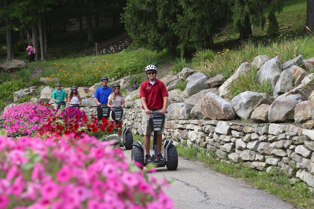 Segway tours are a nice way to see the grounds at the resort. (Courtesy of Seven Springs)