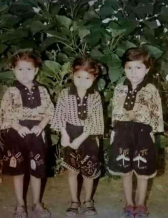 Jasbeer Kaur's triplet daughters as children. (Courtesy of Sandeep Kaur)
