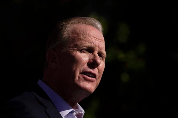 Former San Diego Mayor Kevin Faulconer, a Republican, speaks during a news conference in the San Pedro section of Los Angeles on Feb. 2, 2021. (Jae C. Hong, File/AP Photo)